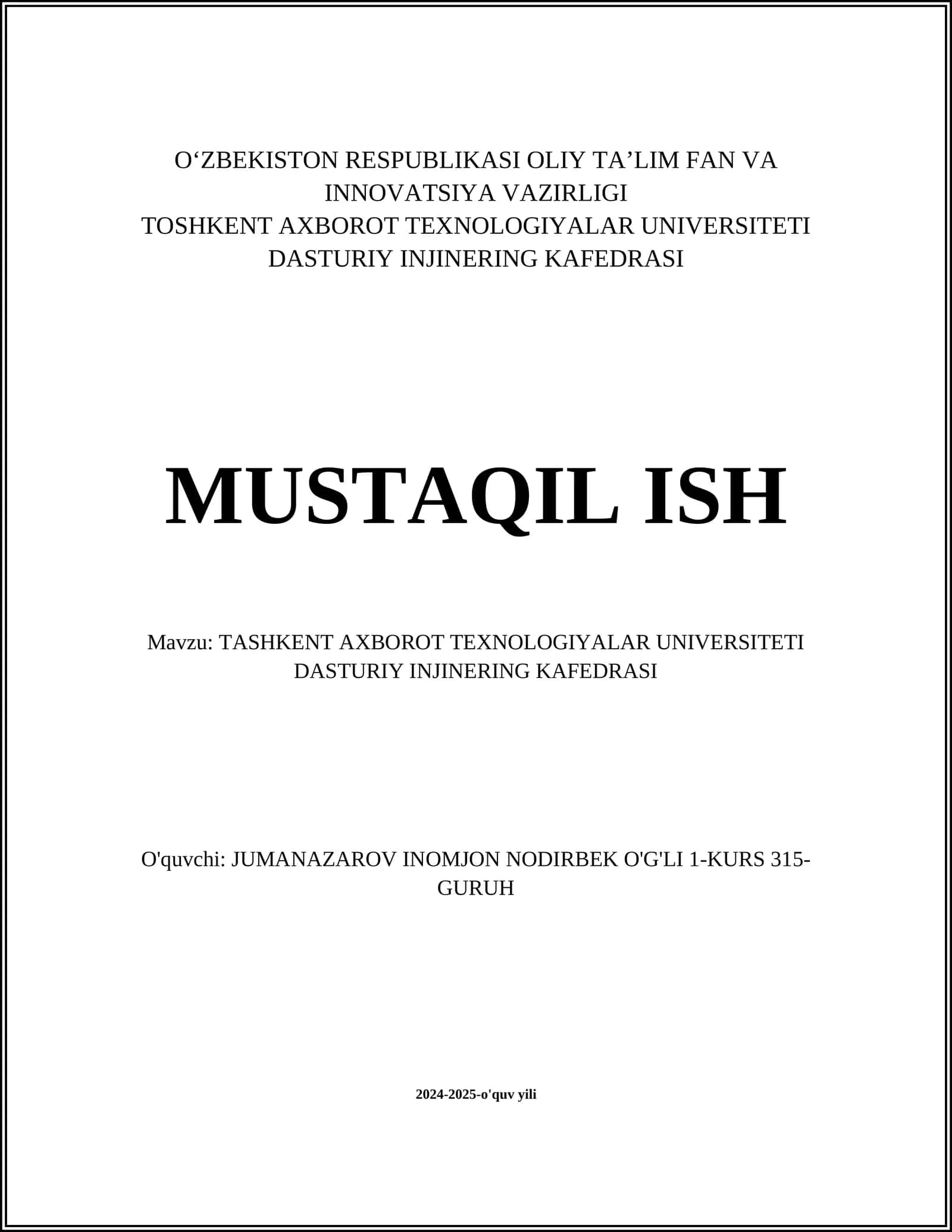 Dasturiy ta'minot ishlab chiqish