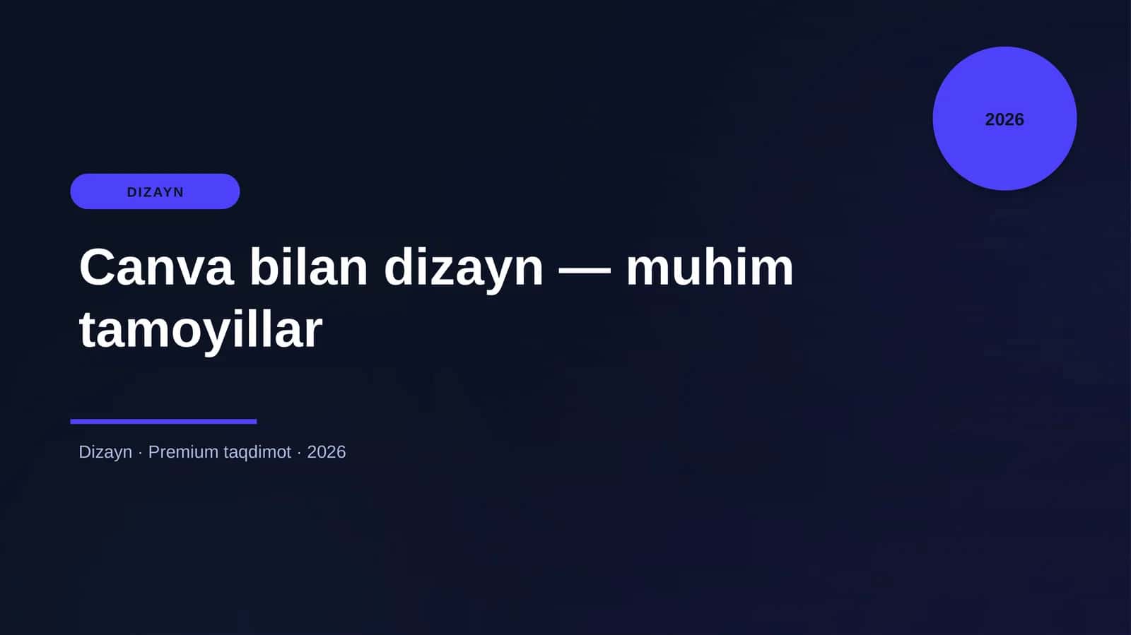 Canva bilan dizayn — muhim tamoyillar