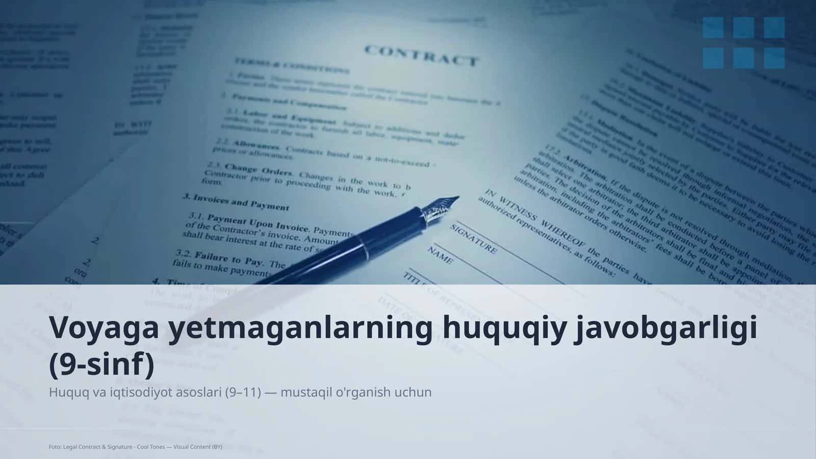 Huquq va iqtisodiyot asoslari (9–11)