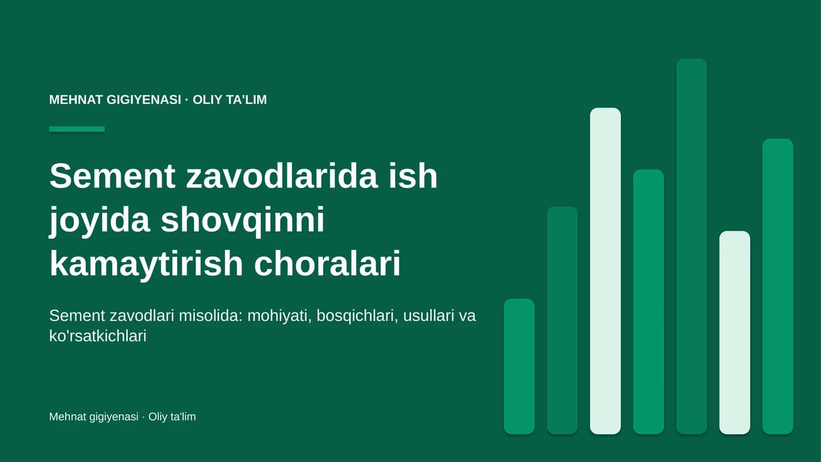sement zavodlarida ish joyida shovqinni kamaytirish choralari 7290