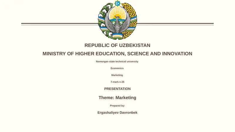 Fundamentals of Marketing