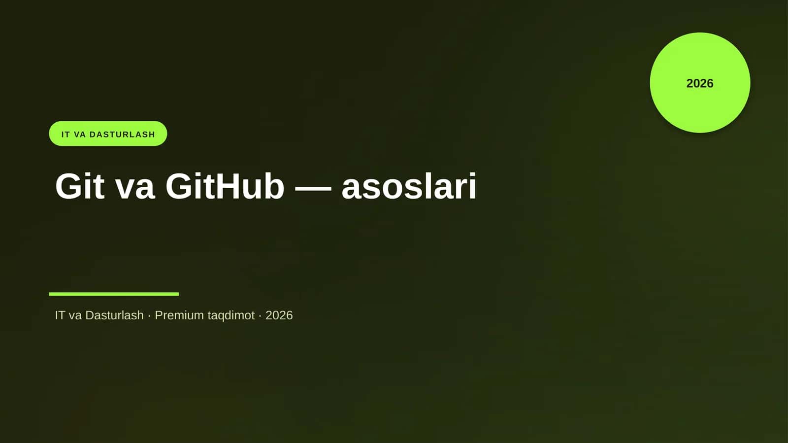 Git va GitHub — asoslari
