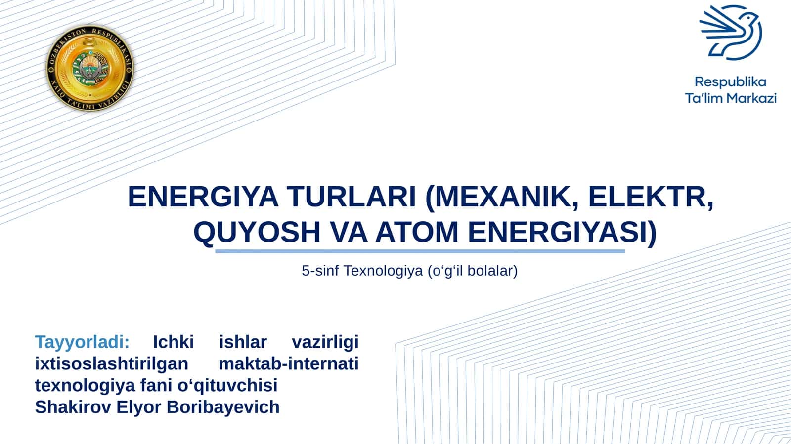 ENERGIYA TURLARI