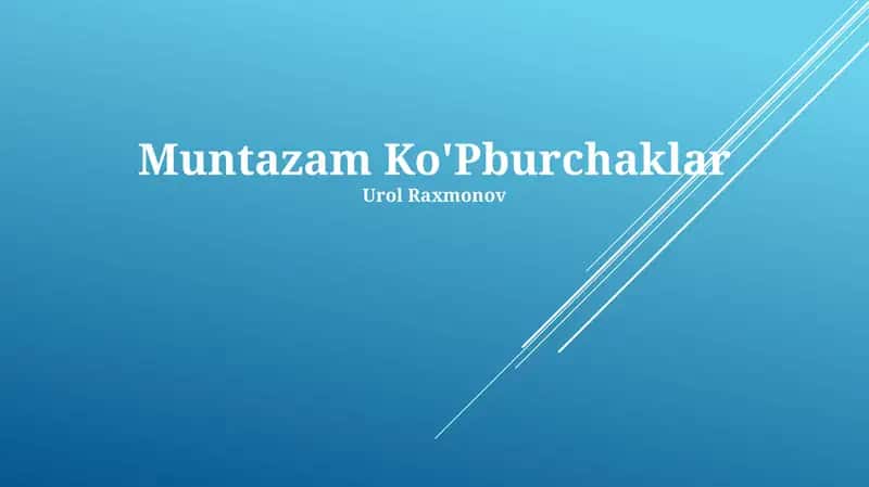 Muntazam Ko'Pburchaklar