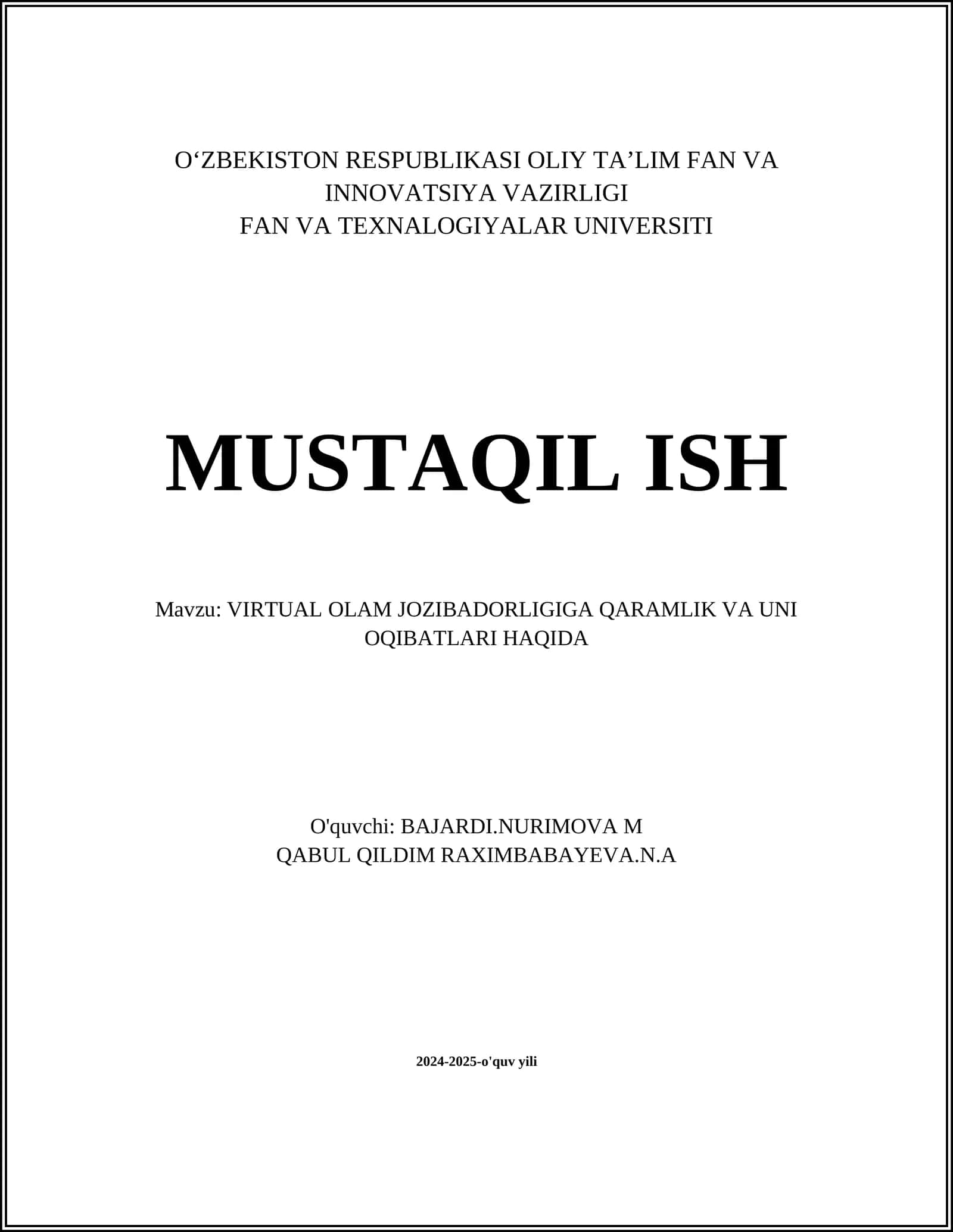 Virtual olamning ta'rifi va tarixi