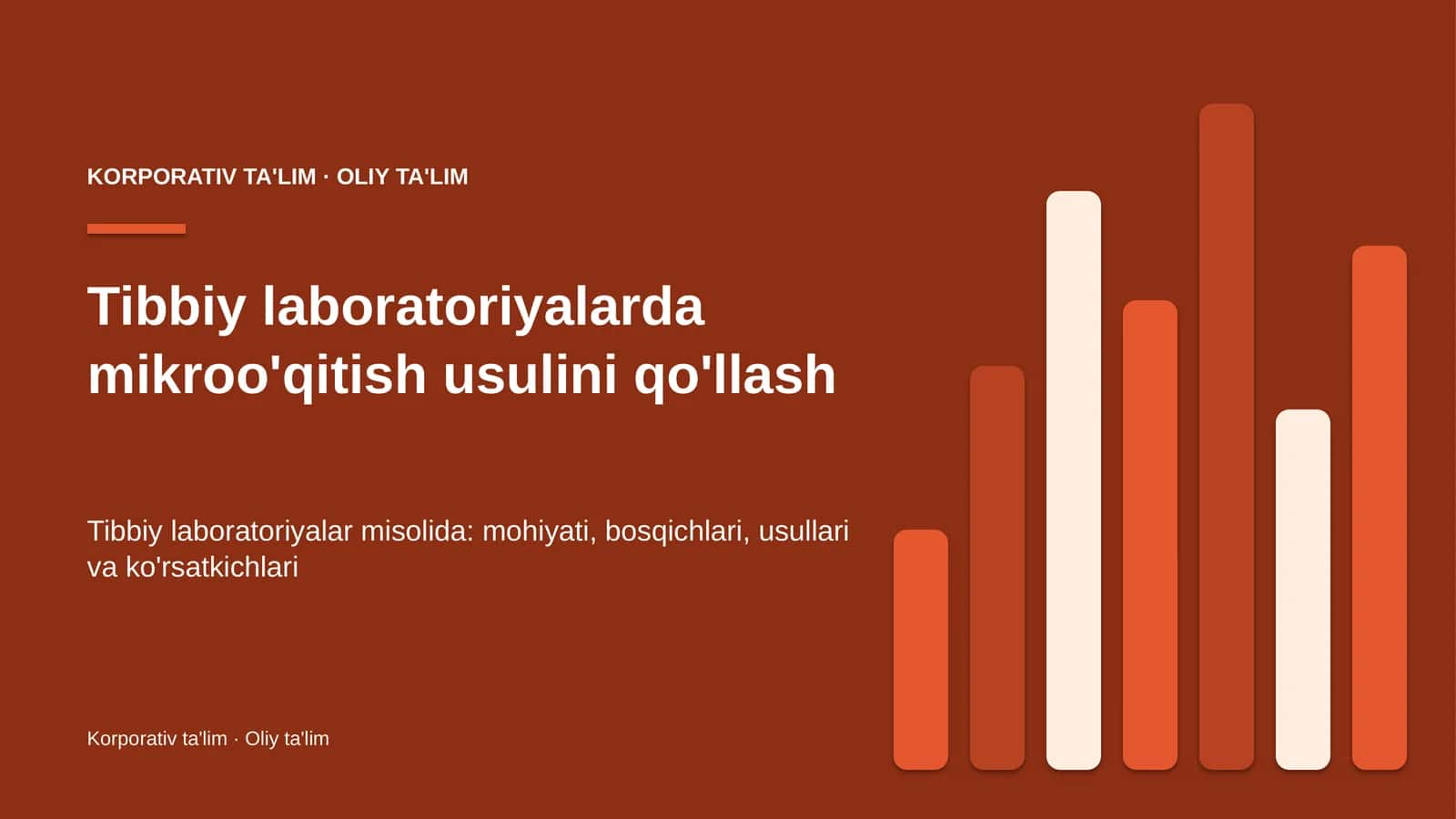Tibbiy laboratoriyalarda mikroo'qitish usulini qo'llash