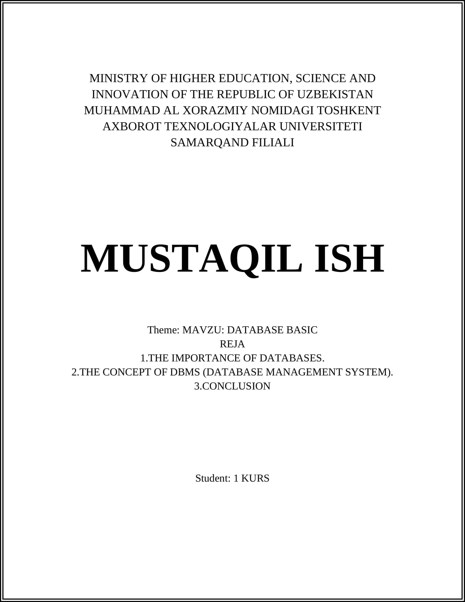 DATABASE BASIC