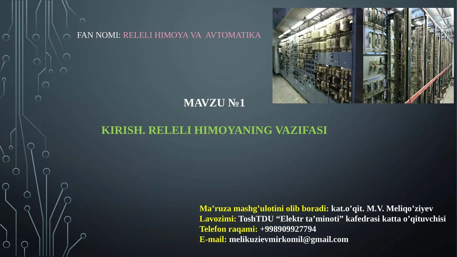 RELELI HIMOYANING VAZIFASI