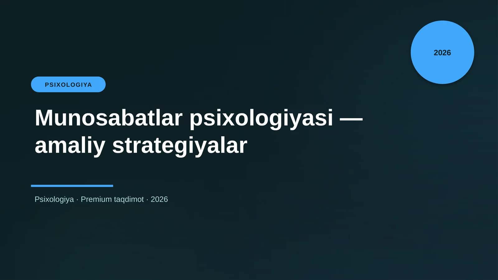 Munosabatlar psixologiyasi — amaliy strategiyalar