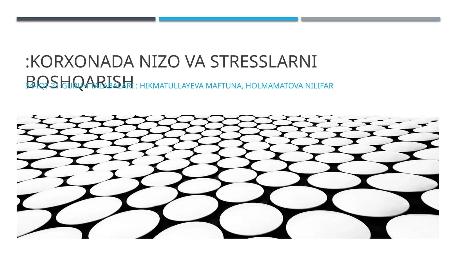 KORXONADA Nizo va stresslarni boshqarish