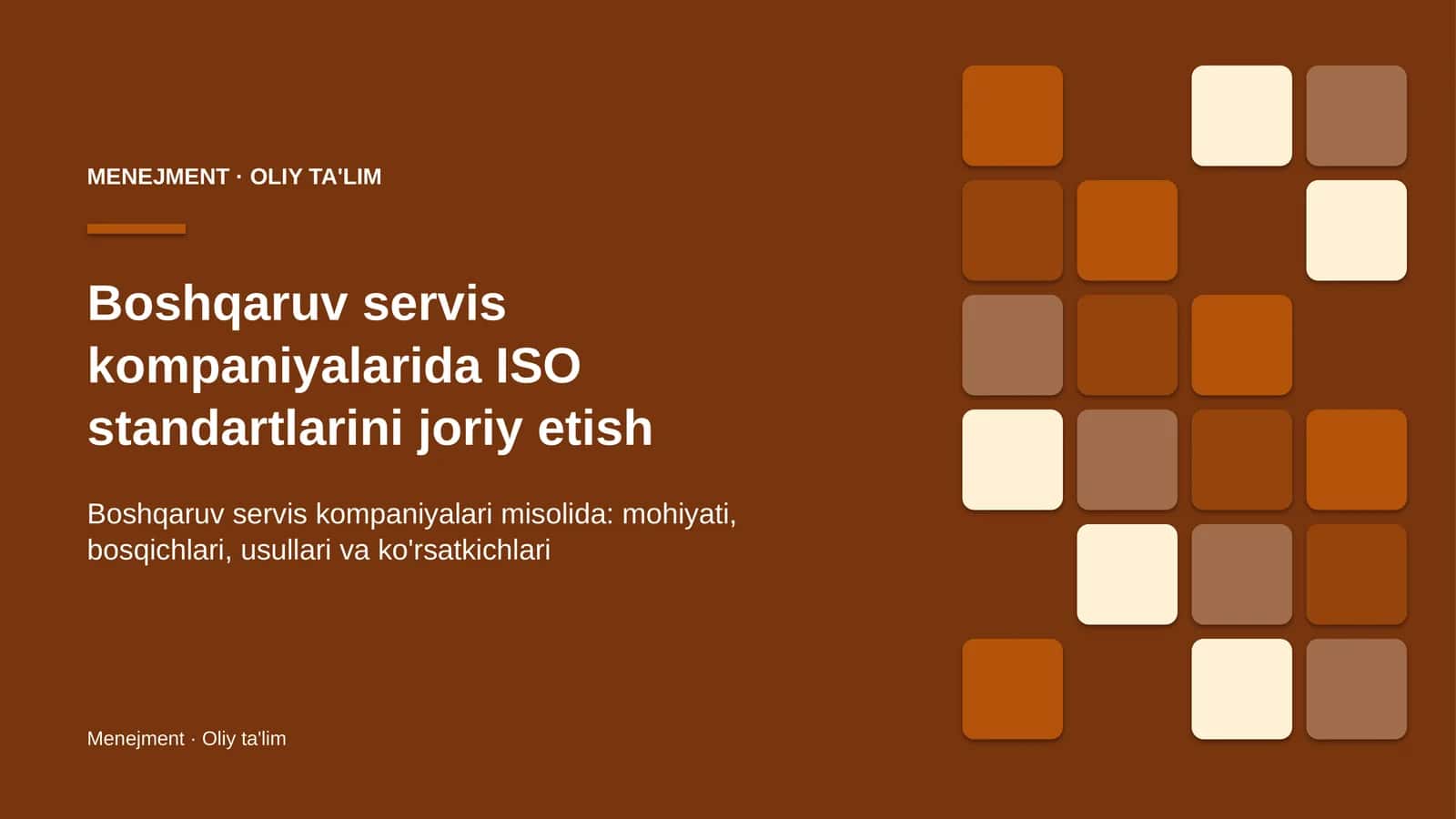 boshqaruv servis kompaniyalarida iso standartlarini joriy etish 3226
