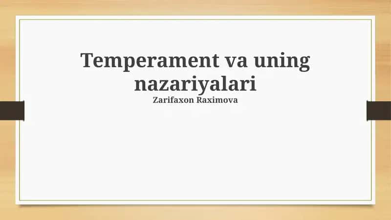 Temperament va uning nazariyalari