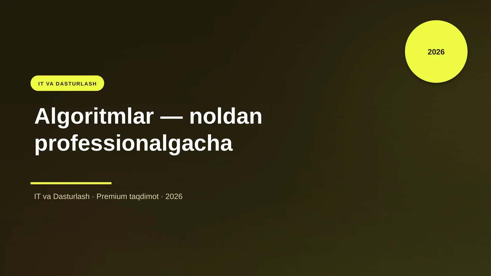 Algoritmlar — noldan professionalgacha