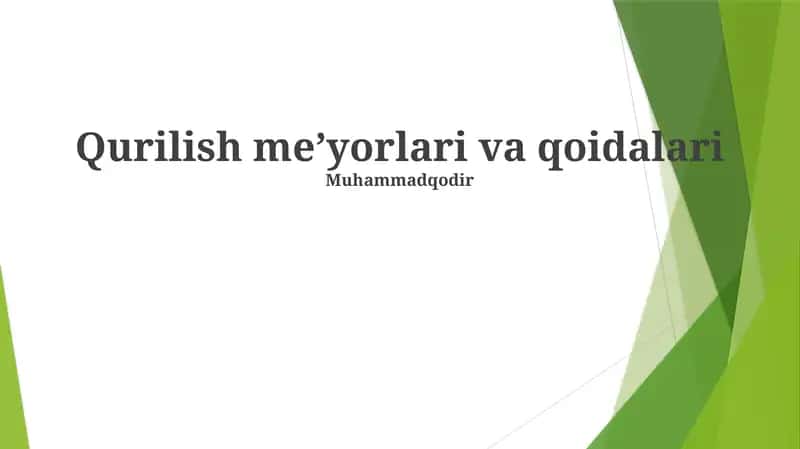 Qurilish meʼyorlari va qoidalari