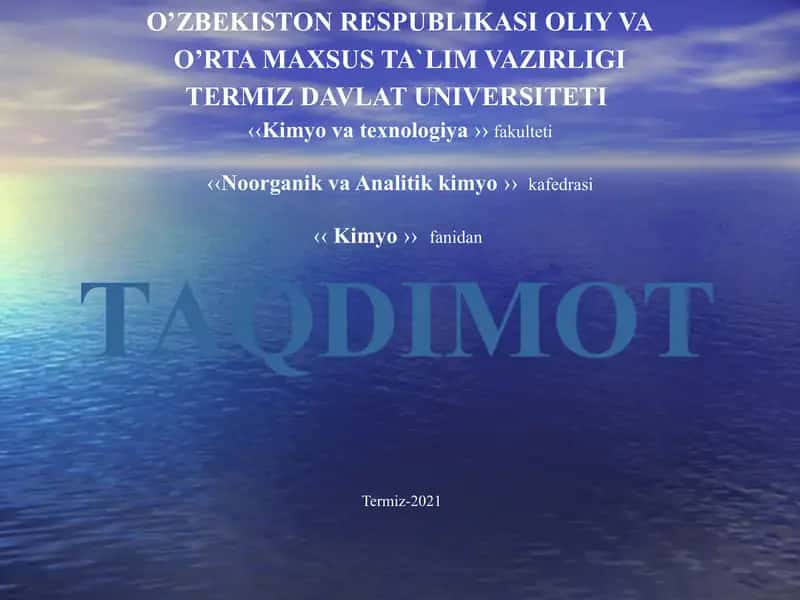 VI B guruh elementlari.  Xrom  va uning birikmalari.
