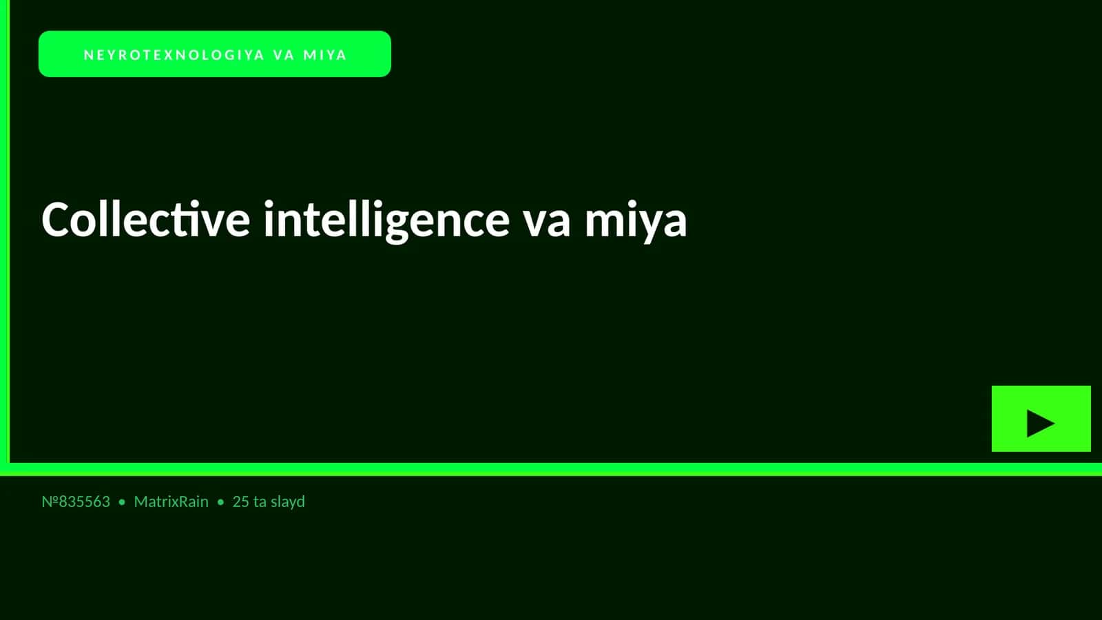 NEYROTEXNOLOGIYA VA MIYA