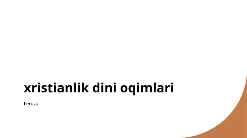Xristianlik dini oqimlari