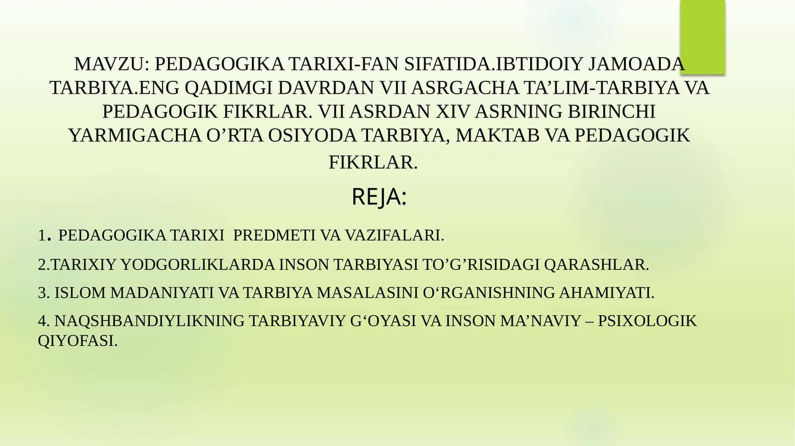 Pedagogika tarixi-fanisi