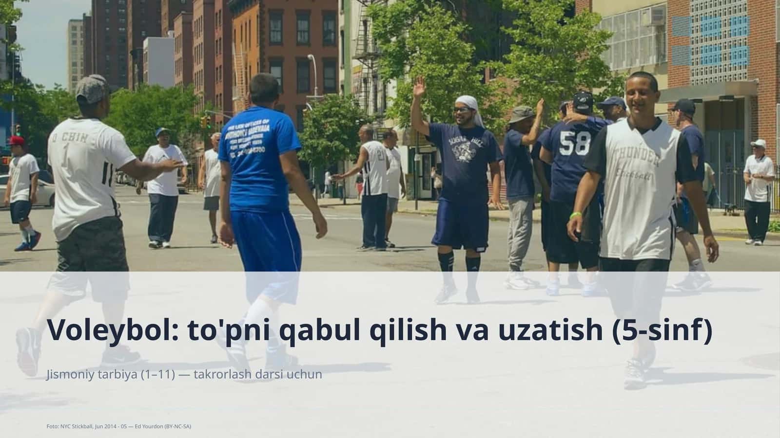 Voleybol: to'pni qabul qilish va uzatish (5-sinf)