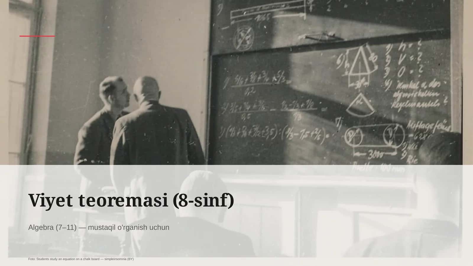 Viyet teoremasi (8-sinf)