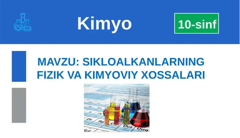 Sikloalkanlarning Fizik va Kimyoviy Xossalari