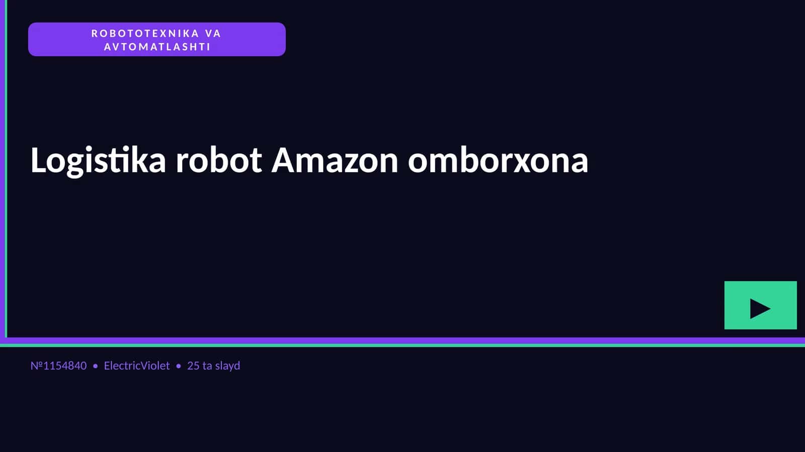 ROBOTOTEXNIKA VA AVTOMATLASHTI