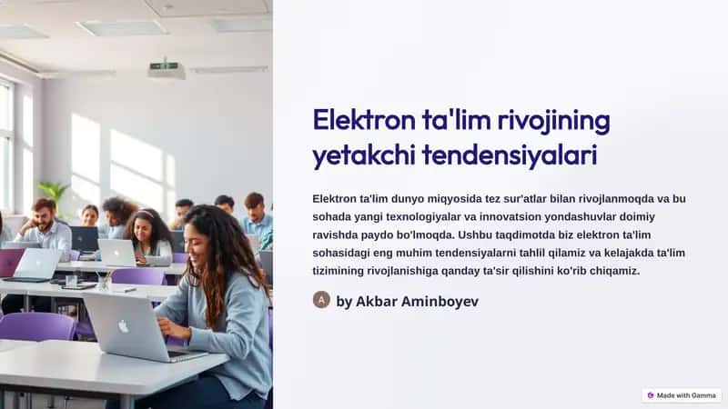 Elektron ta'lim rivojining yetakchi tendensiyalari