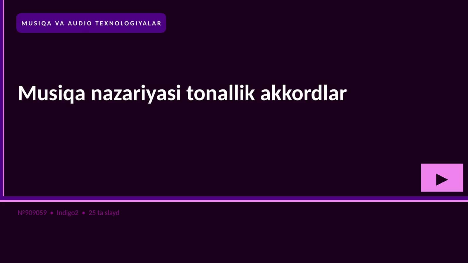 Musiqa nazariyasi tonallik akkordlar