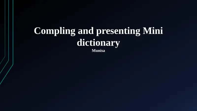 Mini-Dictionary Project