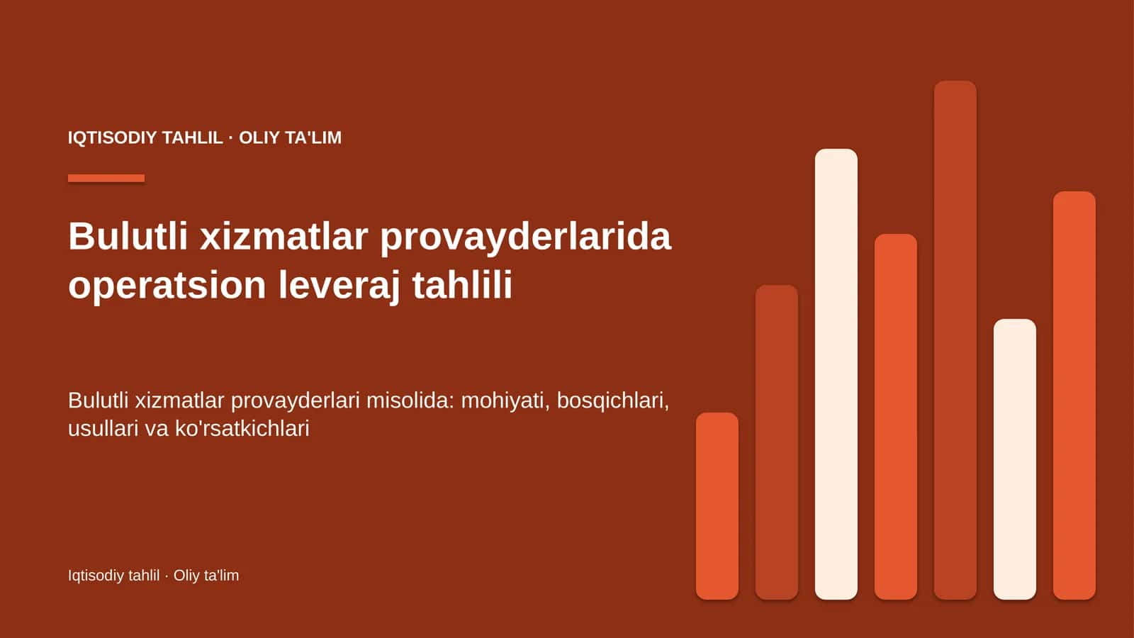 bulutli xizmatlar provayderlarida operatsion leveraj tahlili 4541
