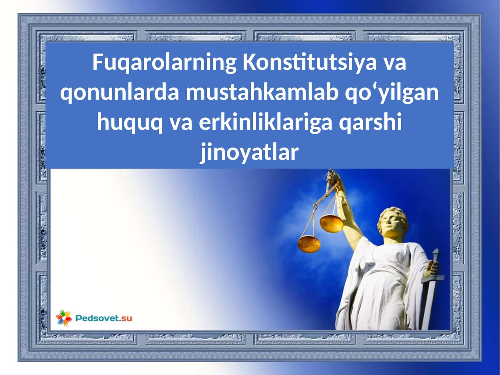 Fuqarolarning Konstitutsiya va qonunlarda mustahkamlab qo‘yilgan huquq va erkinliklariga qarshi jinoyatlar