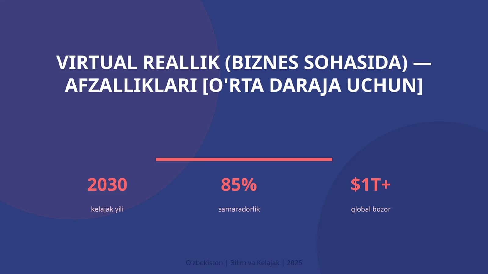 Virtual reallik (biznes sohasida) — afzalliklari [o'rta daraja uchun]