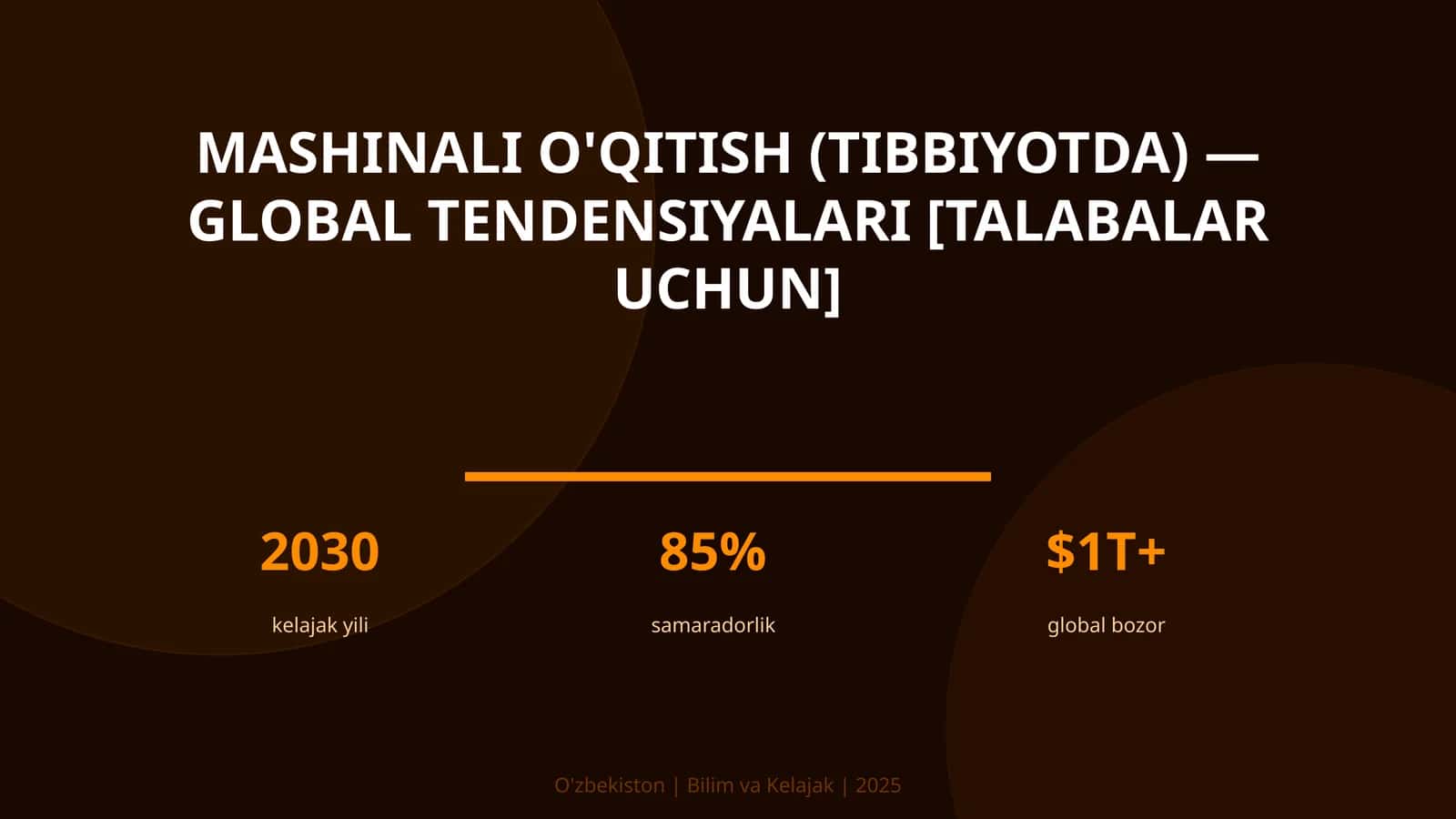 MASHINALI O'QITISH (TIBBIYOTDA) — GLOBAL TENDENSIYALARI [TALABALAR UCHUN]