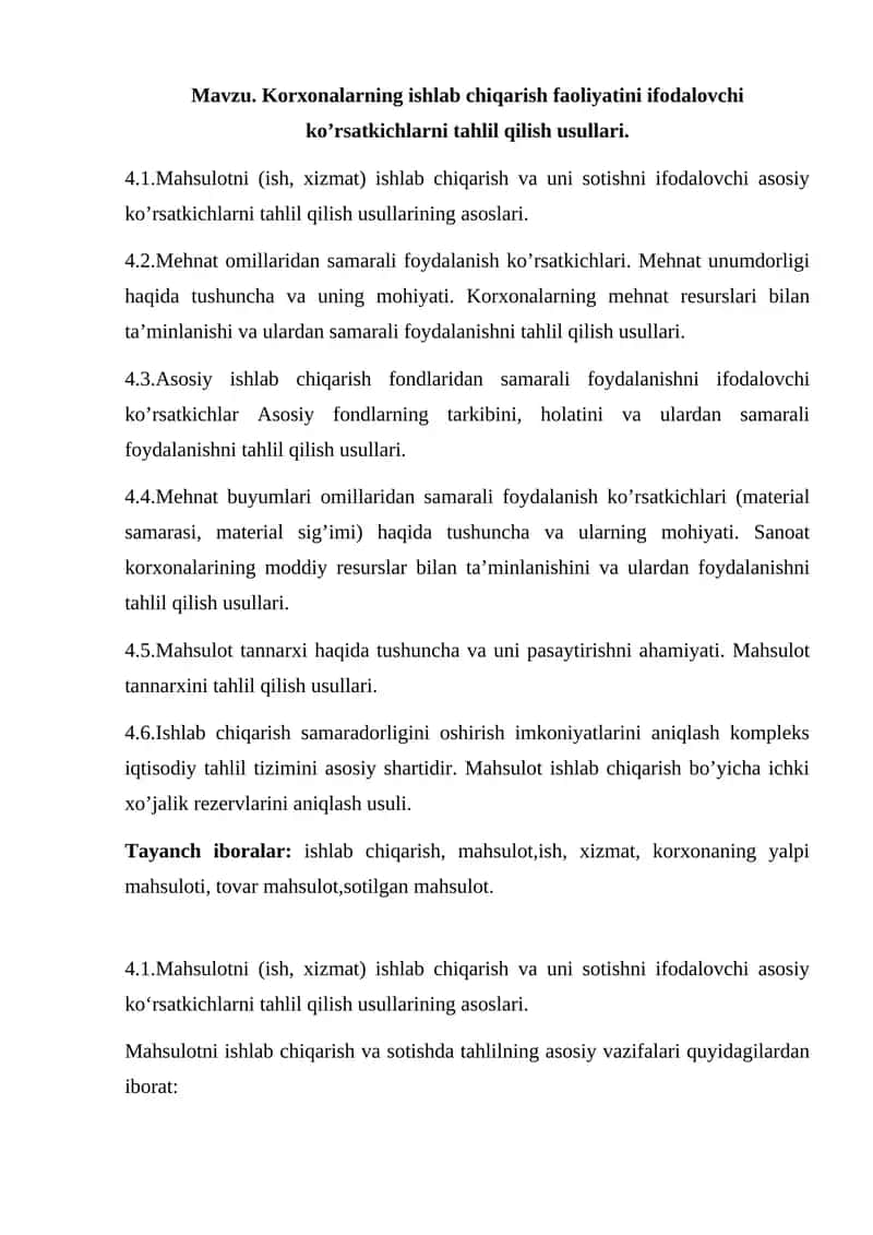 Mehnat resurslaridan samarali foydalanish