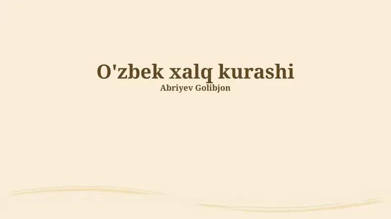 O'zbek xalq kurashi