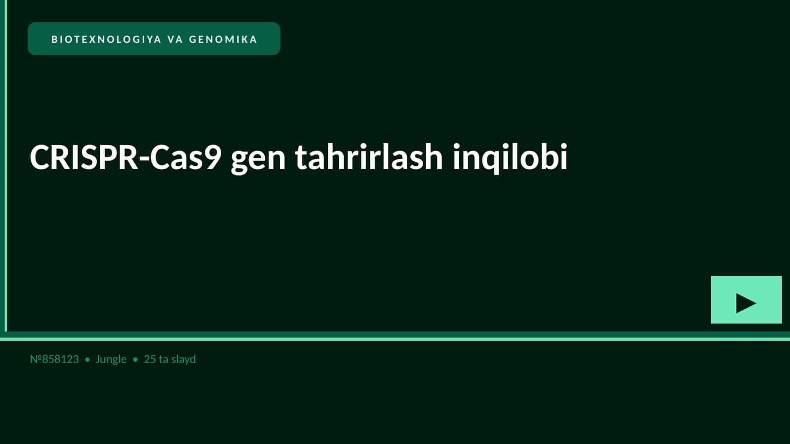 BIOTEXNOLOGIYA VA GENOMIKA