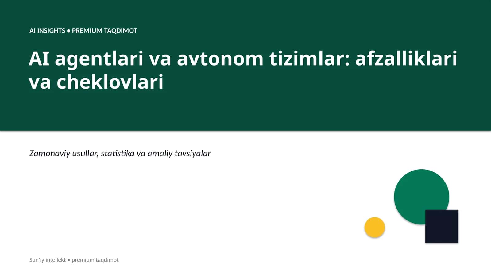 Sun'iy intellekt • premium taqdimot