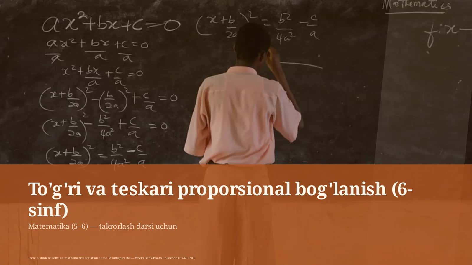 To'g'ri va teskari proporsional bog'lanish (6-sinf)