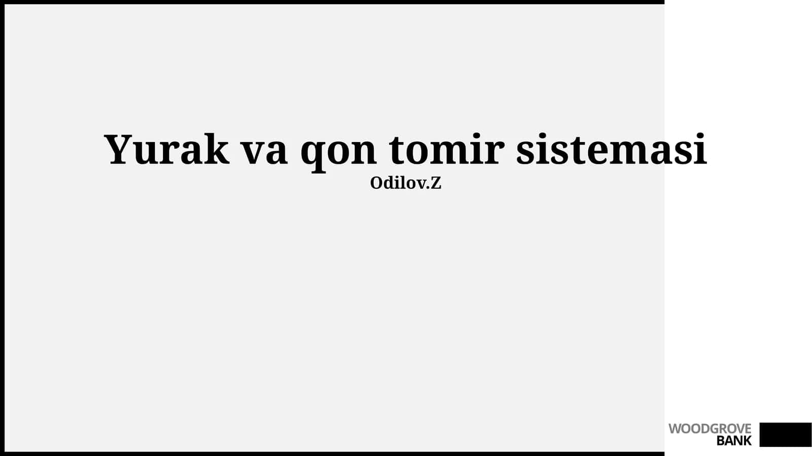 Yurak va qon tomir sistemasi