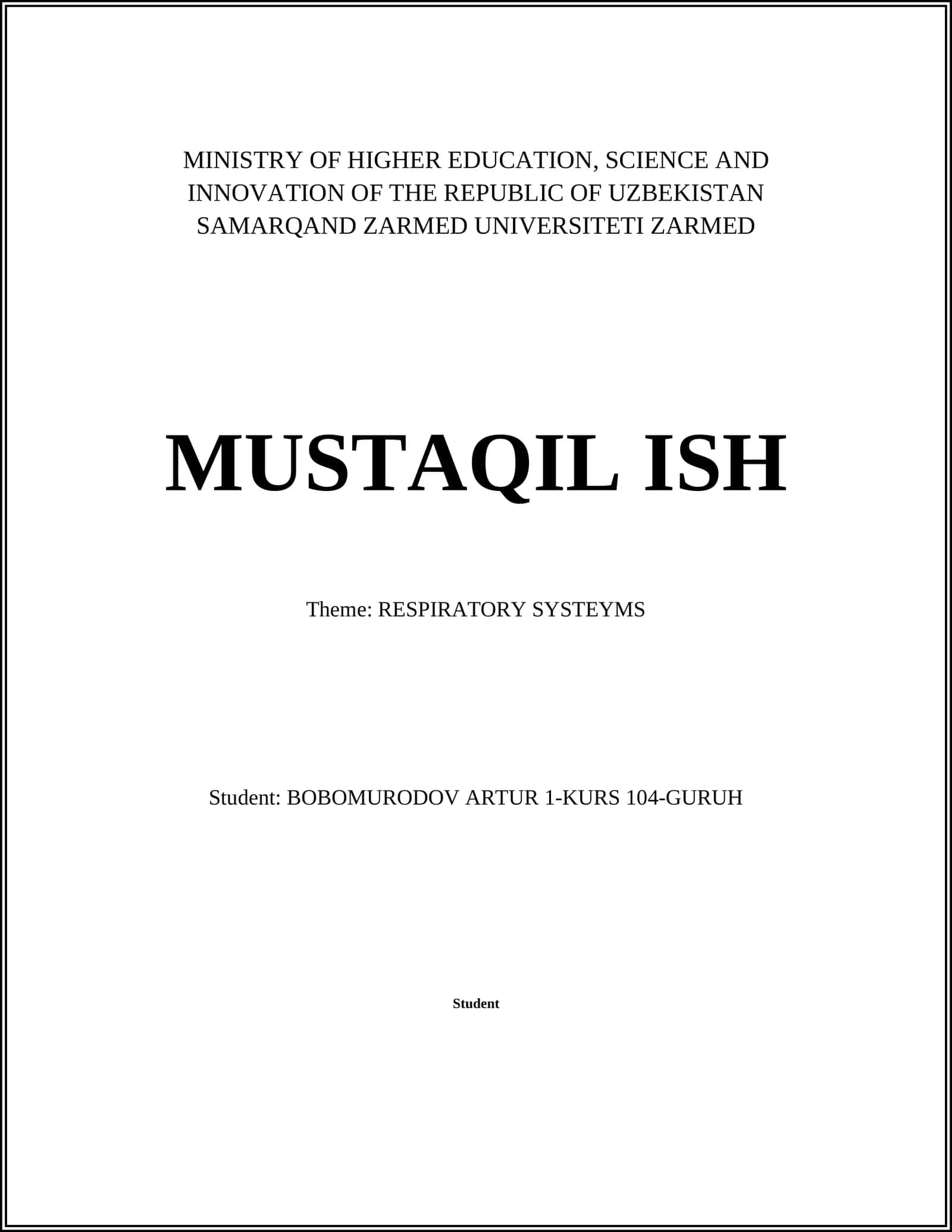Theme: RESPIRATORY SYSTEYMS