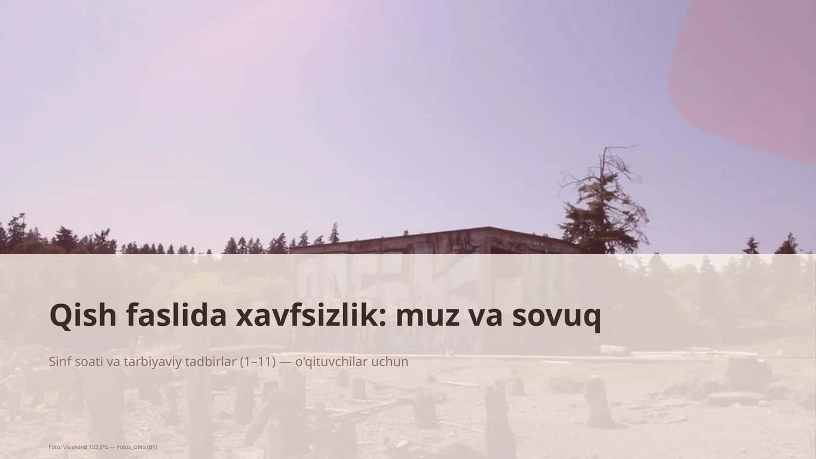 Qish faslida xavfsizlik: muz va sovuq