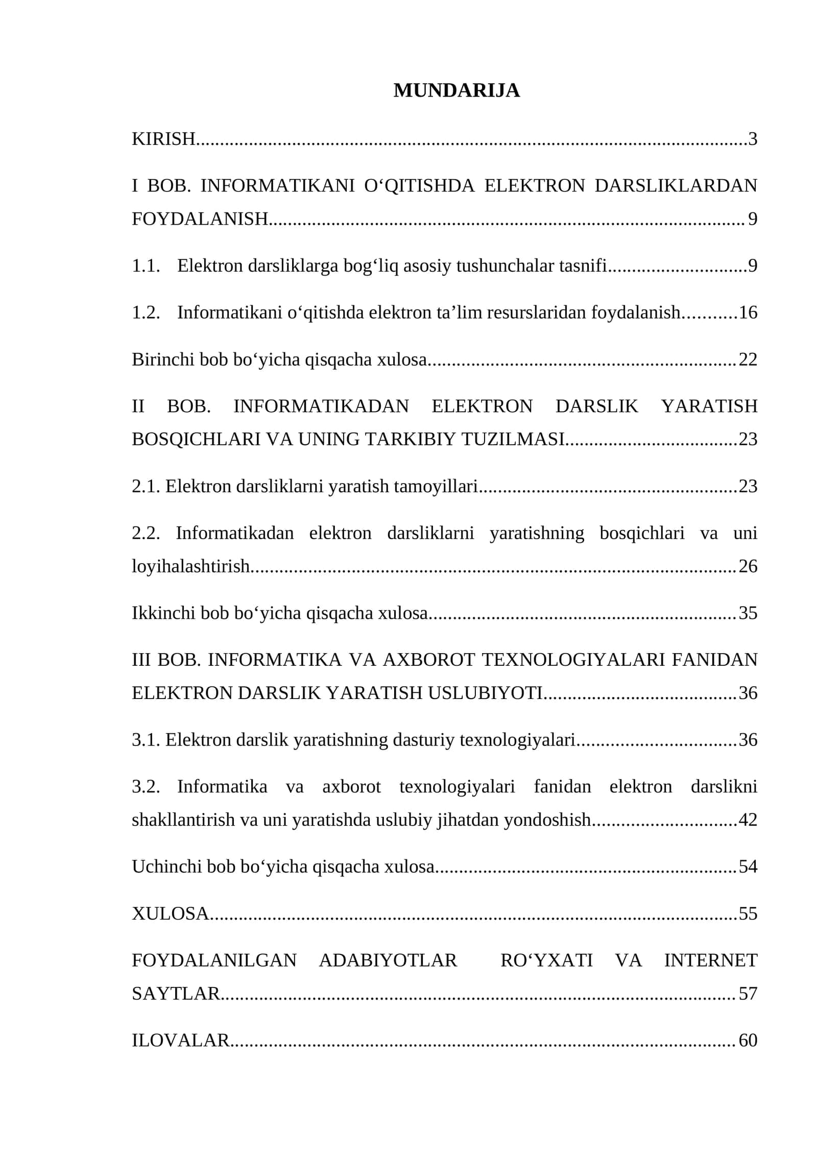 Informatikadan elektron darslik yaratish uslubiyoti