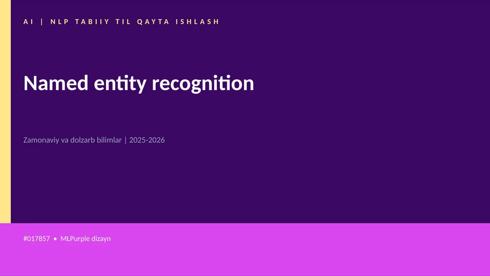 Named entity recognition