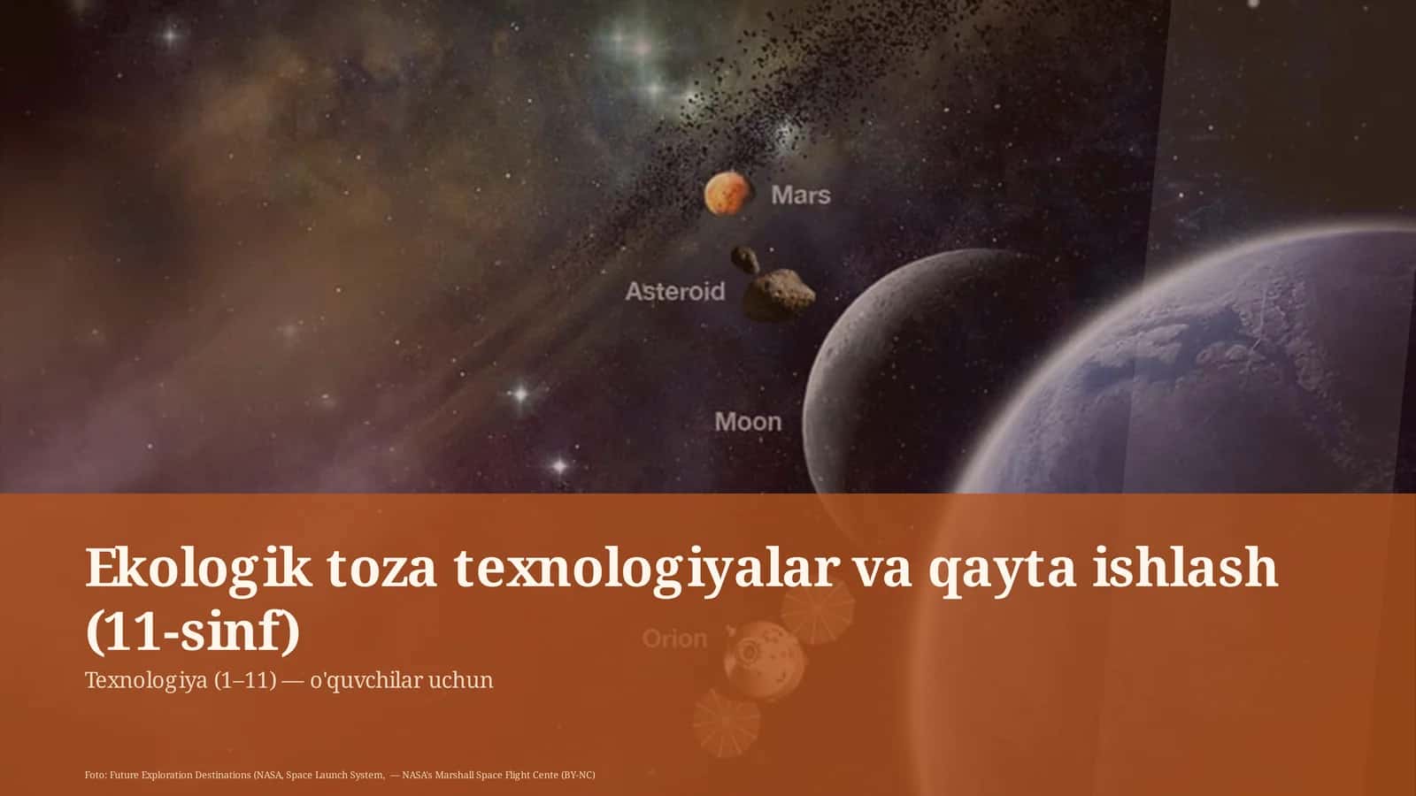 Ekologik toza texnologiyalar va qayta ishlash (11-sinf)