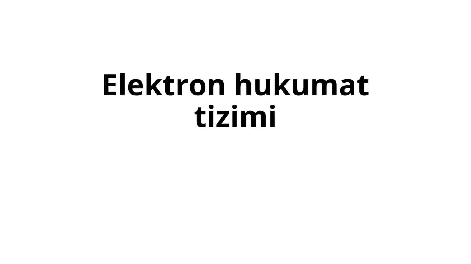 Elektron hukumat tizimi