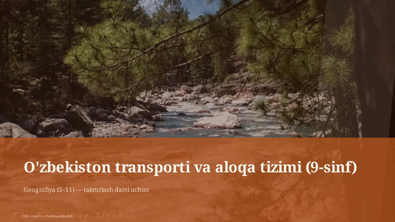 O'zbekiston transporti va aloqa tizimi (9-sinf)