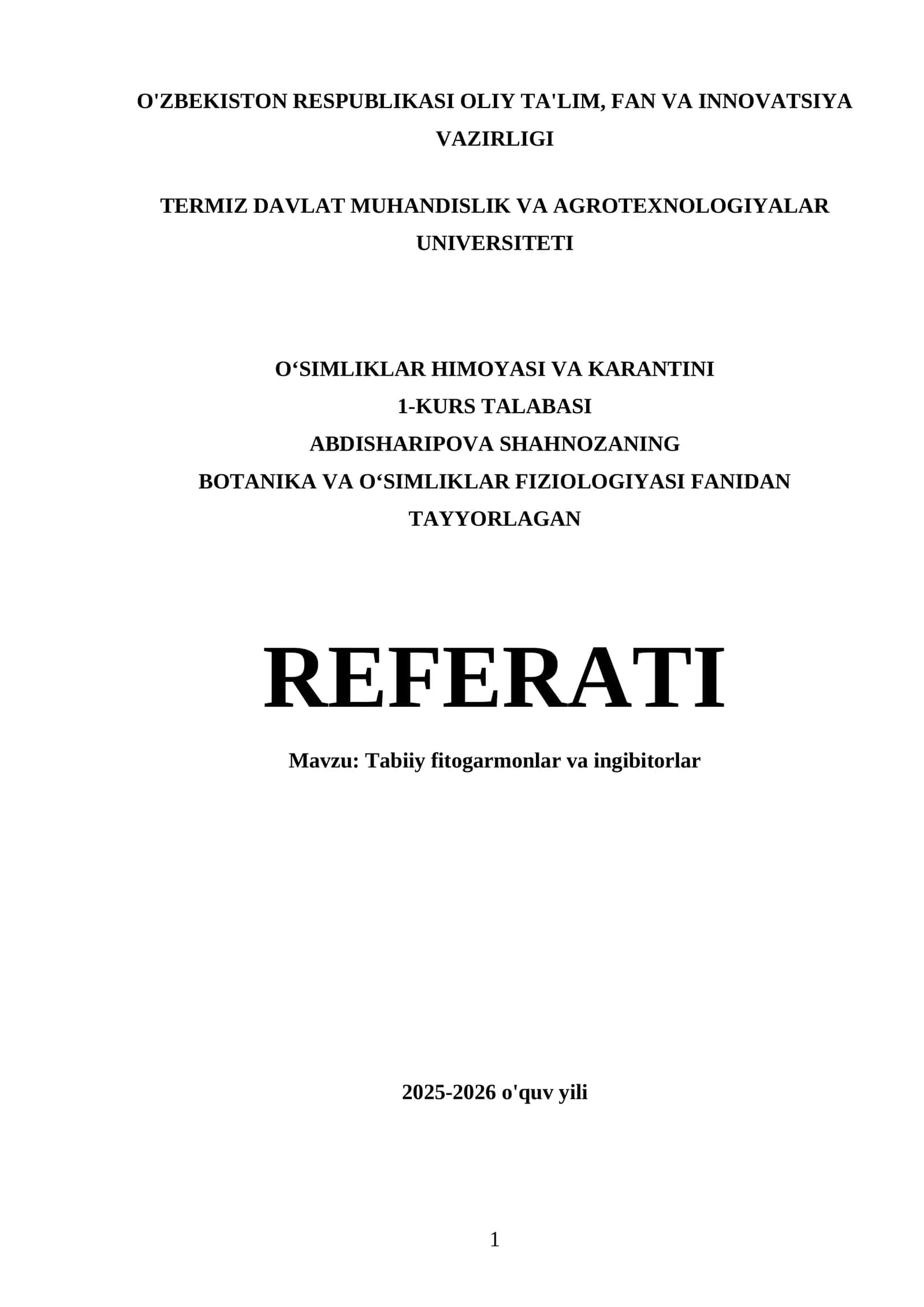 Tabiiy fitogarmonlar va ingibitorlar