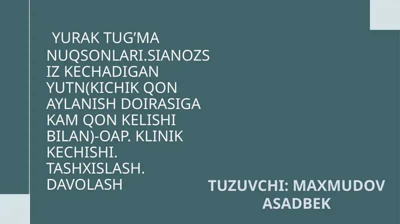 YURAK TUG’MA NUQSONLARI