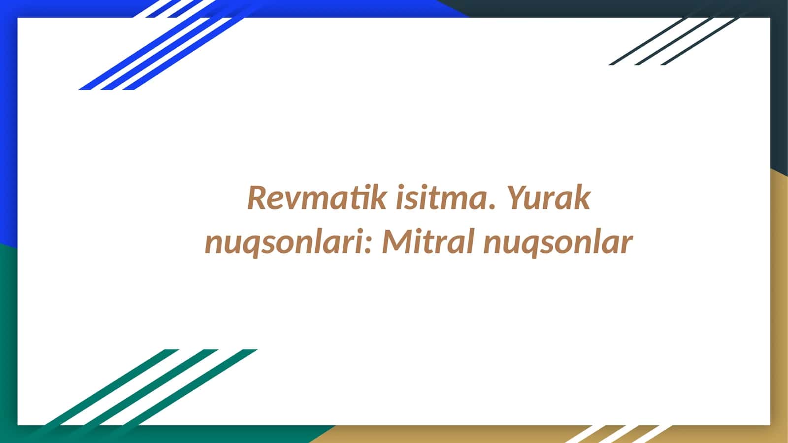 Revmatik isitma. Yurak nuqsonlari: Mitral nuqsonlar