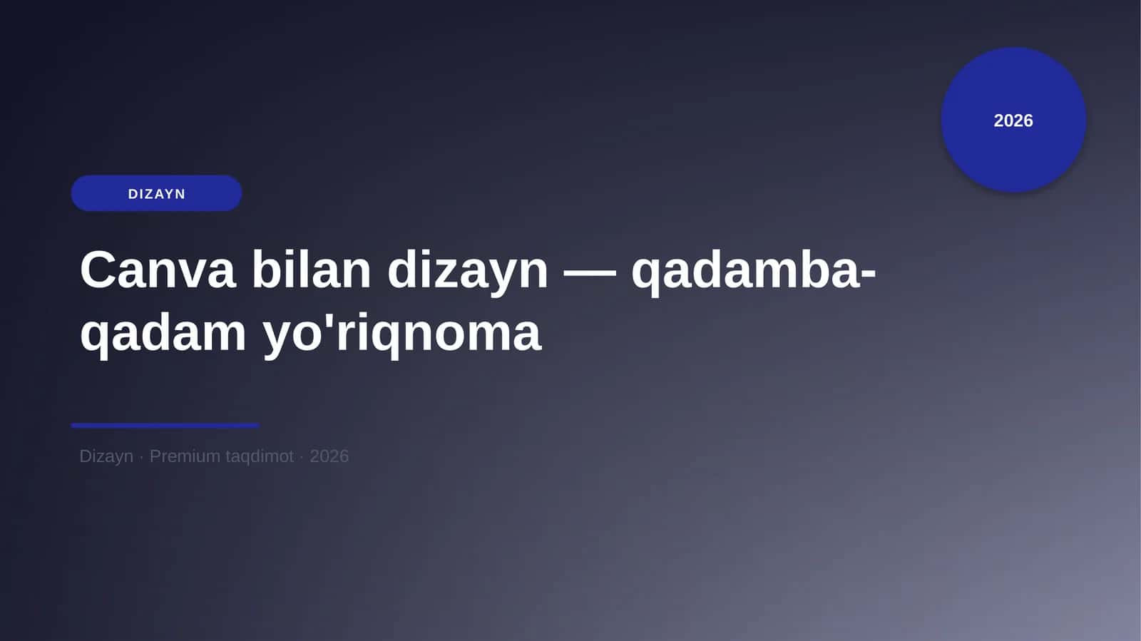 Canva bilan dizayn — qadamba-qadam yo'riqnoma
